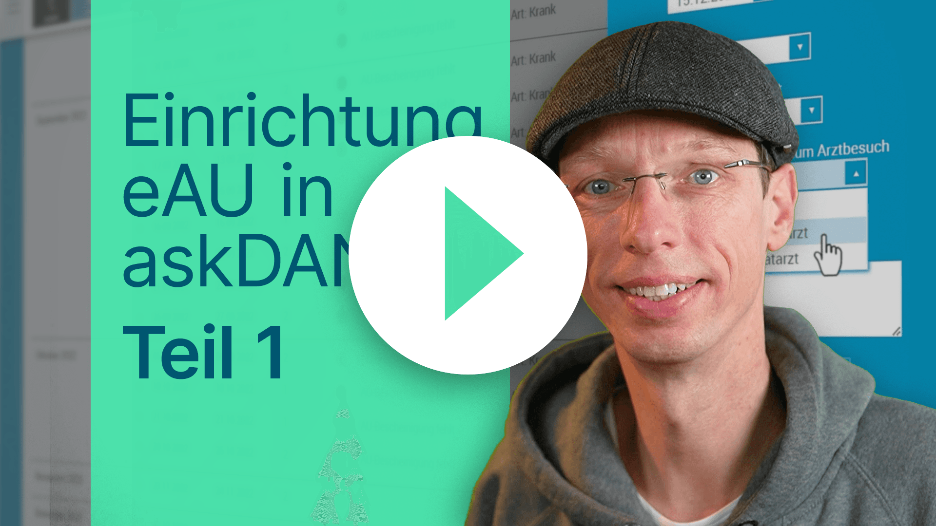 Thumbnail zur Einrichtung der eAU-Funktion in askDANTE Teil 1.