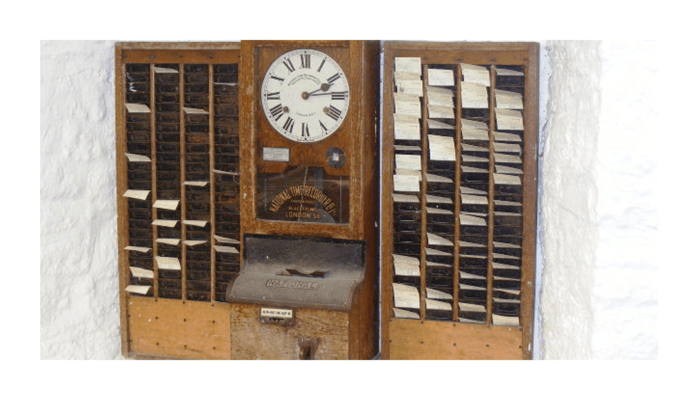 Time clock in the Museum at Wookey Hole Caves