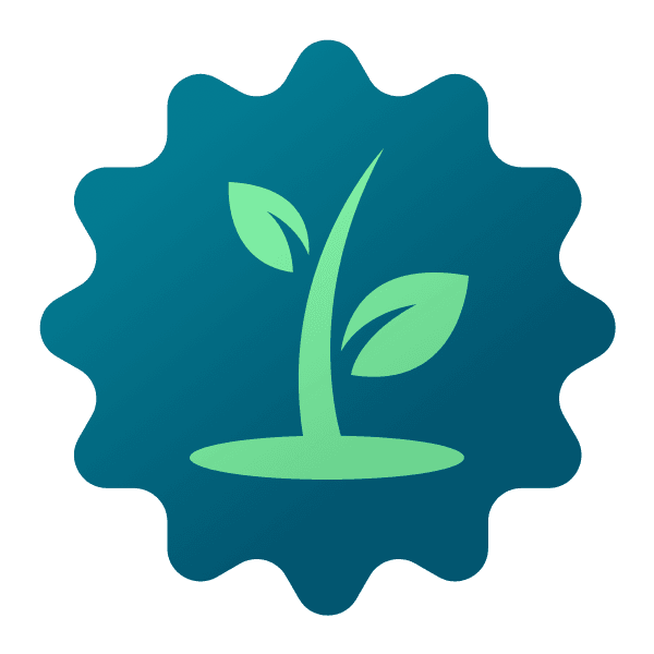 Illustration einer wachsenden Pflanze auf abstrakter Farbfläche.