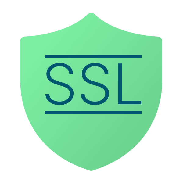 Illustration eines Schildes mit Aufschrift SSL-Verschlüsselung zum Thema Datensicherheit.