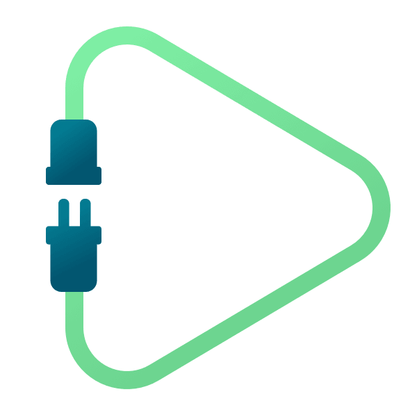 Illustration eines Steckers und einer Steckdose, die das Plug and Play-Prinzips darstellt, nach dem die askDANTE Terminals ohne Installationsaufwand einsatzbereit sind.
