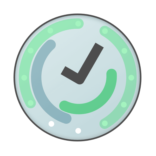 Illustration einer Uhr, auf der einzelne Zeitabschnitte als Schichten markiert sind.