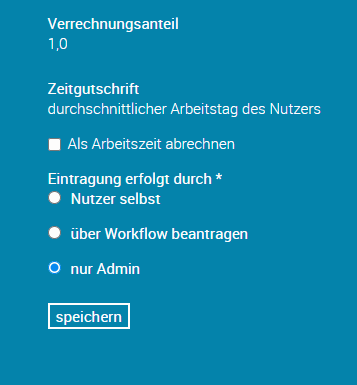 Screenshot der Funktion Verrechnungsanteil eintragen für individuelle Ausfallgründe in askDANTE.