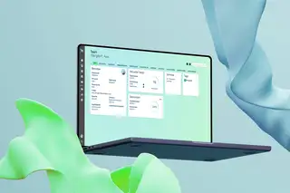 Header Laptop zeigt Screenshot von askDANTE 4.0.